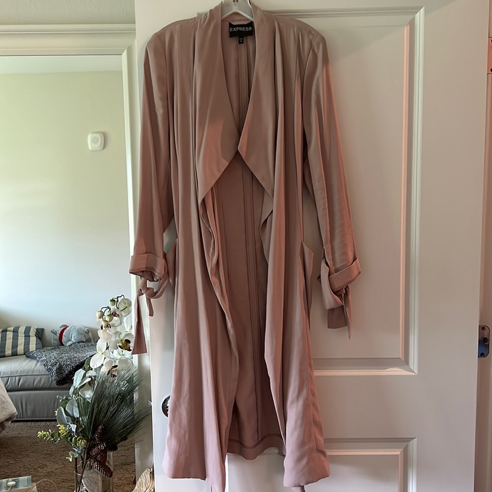 Express long Trenchcoat blush pink color